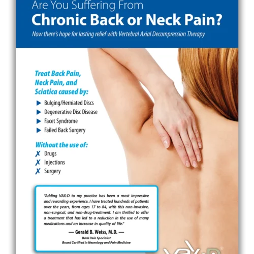 In-Stock VAX-D Lumbar & Cervical 4-page Brochure
